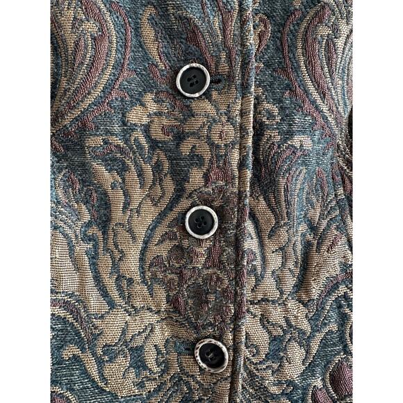 Vintage Coldwater Creek Tapestry Jacket Brocade Paisley Button Front Medium - Picture 5 of 6